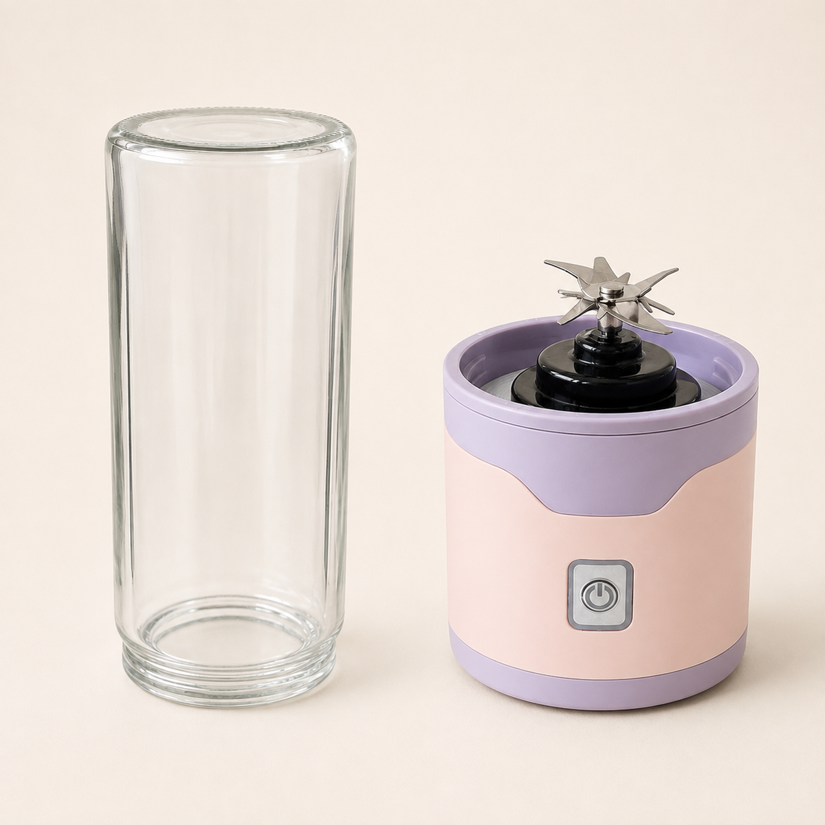 Blendora Portable Mixer in Rosa, Becher und Motorsockel einzeln